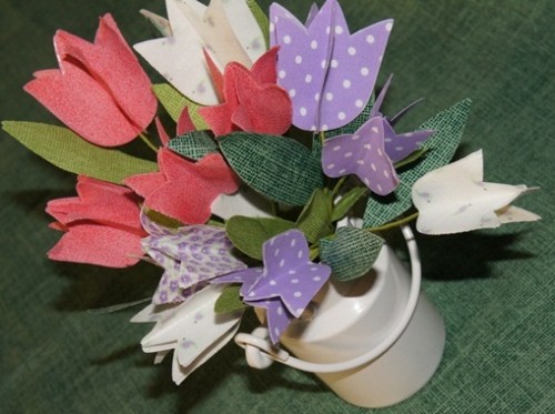 Lembrancinhas para o Dia da Mulher Moldes Grátis - Flores e vasos personalizados