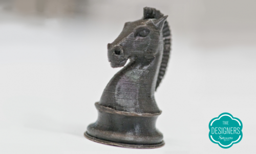 Cavalo xadrez impresso Silhouette Alta