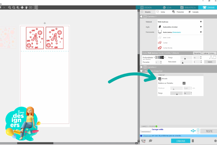 configurando o programa Studio Silhouette