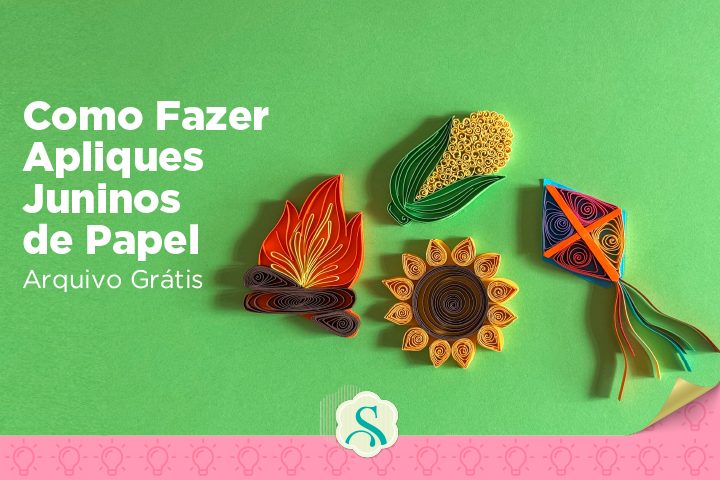 Como fazer apliques Juninos de papel - Arquivo Grátis