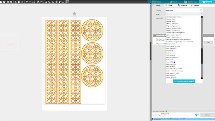Configuração de corte