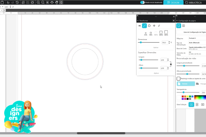Criando a arte dos bottons no Silhouette Studio