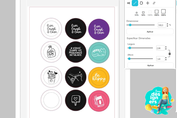 Criando a arte dos bottons no Silhouette Studio