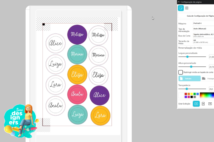 Criando a arte dos bottons no Silhouette Studio