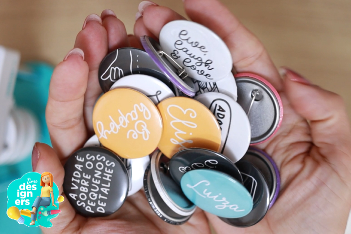 Bottons feitos na Máquina de Bottons Mimo Pin