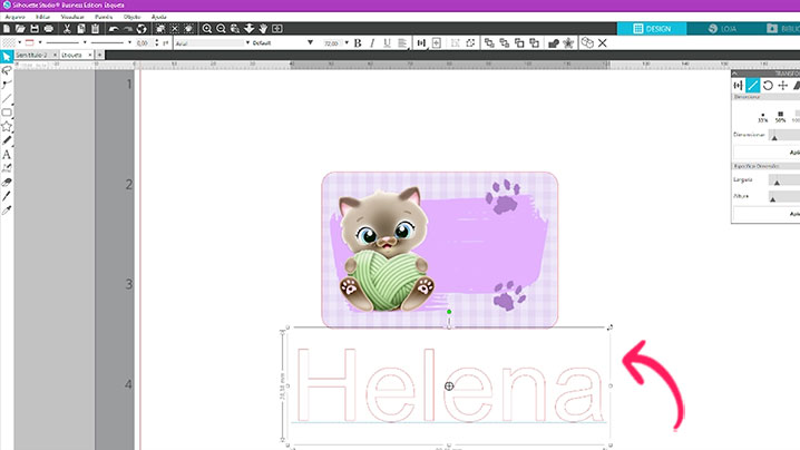 Escrevendo o texto para a etiqueta Escrevendo o texto para a etiqueta