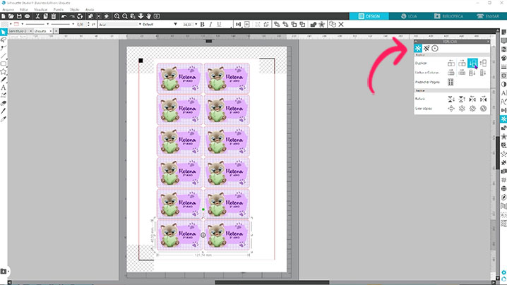 Multiplicando as etiquetas para a impressão Multiplicando as etiquetas para a impressão