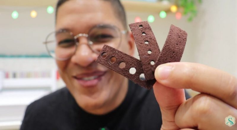 Resultado dos furos no couro feitos na Curio 2