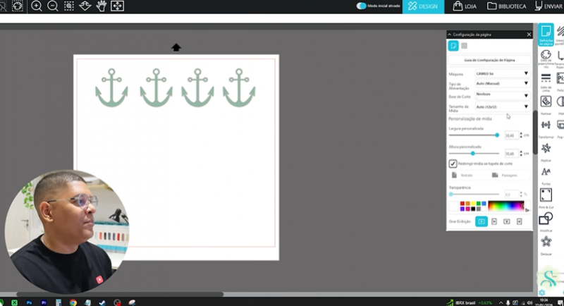 Configurando o Silhouette Studio para cortar sem base Configurando o Silhouette Studio para cortar sem base