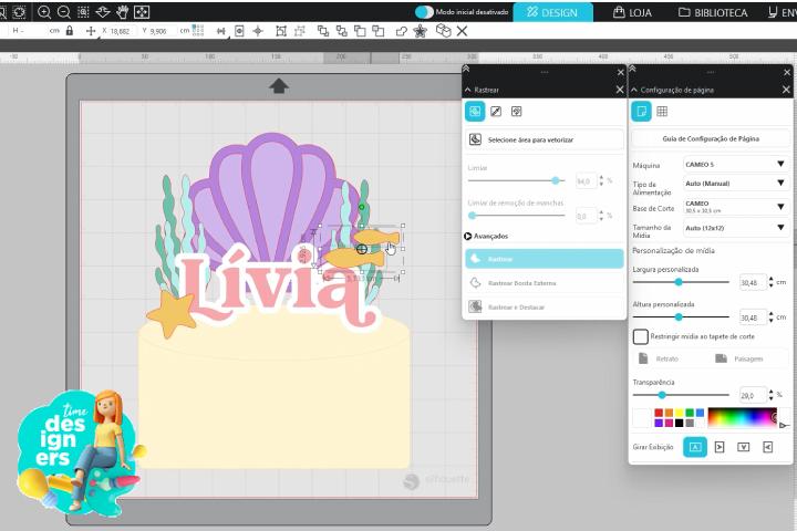 Criando a arte do topo de bolo em camadas