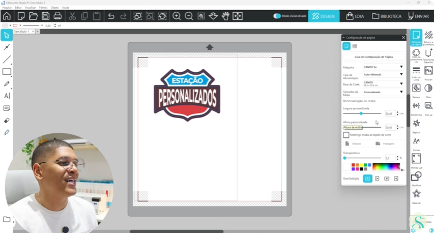 Configuração de página para Print and Cut Silhouette Studio Configuração de página para Print and Cut Silhouette Studio